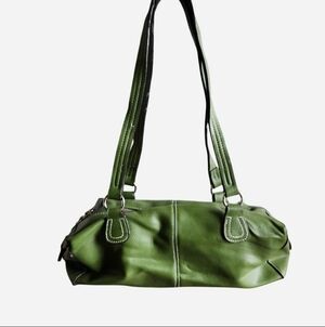 Y2K Olive Green Baguette Small Shoulder Bag